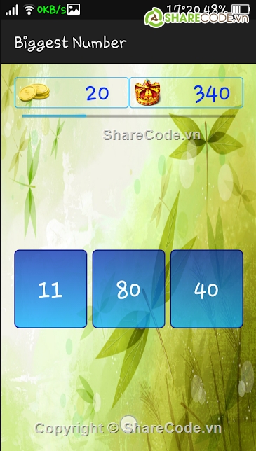 biggest number,Lập Trình Game Android,Tìm Số Lớn Nhất,Find Biggest Number